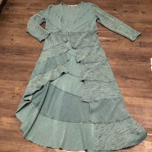 Soft Surroundings  Teal Asymmetrical Duster